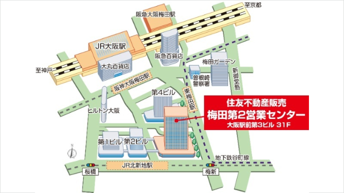 梅田第２営業センター地図